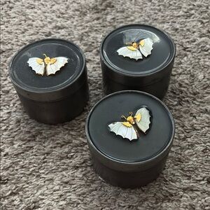 Vintage Black and White Butterfly Accent Containers